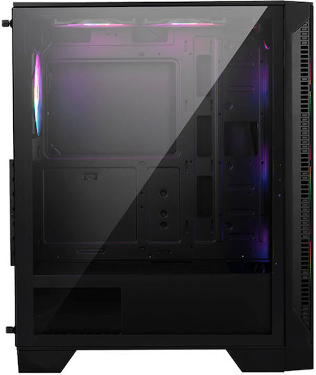 MSI MAG Forge 120A Airflow Gaming Midi Tower Κουτί Υπολογιστή με Πλαϊνό Παράθυρο και RGB Φωτισμό Μαύρο