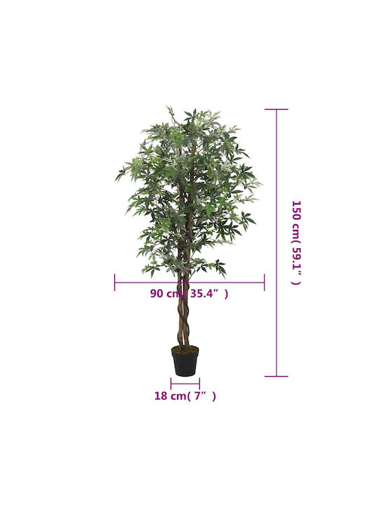 Artificial Plant in Pot Maple Green 150cm vidaXL