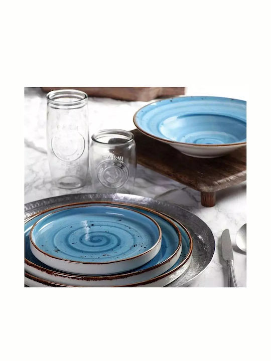 Espiel Step Plate Shallow made of Porcelain Blue with Diameter 26cm