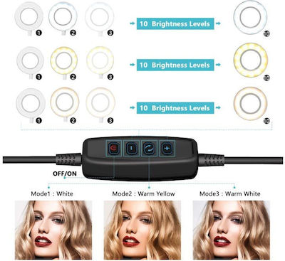 Ring Light Ring Light 16cm Professional Livestream 16cm 2500-4500K με Επιτραπέζιο Τρίποδο