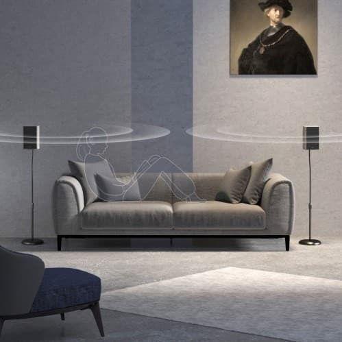 Audizio Speaker Stands Floor HTS12 (Pair) in Black Colour