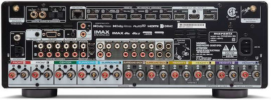 Marantz Cinema 50 Home Cinema Receiver 4K/8K 9 Channels 110W/8Ω 150W/6Ω with HDR and Dolby Atmos Silver
