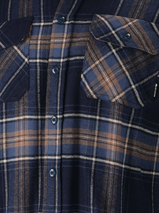 Whistler Men's Shirt Long Sleeve Flannel Checked Dark Denim