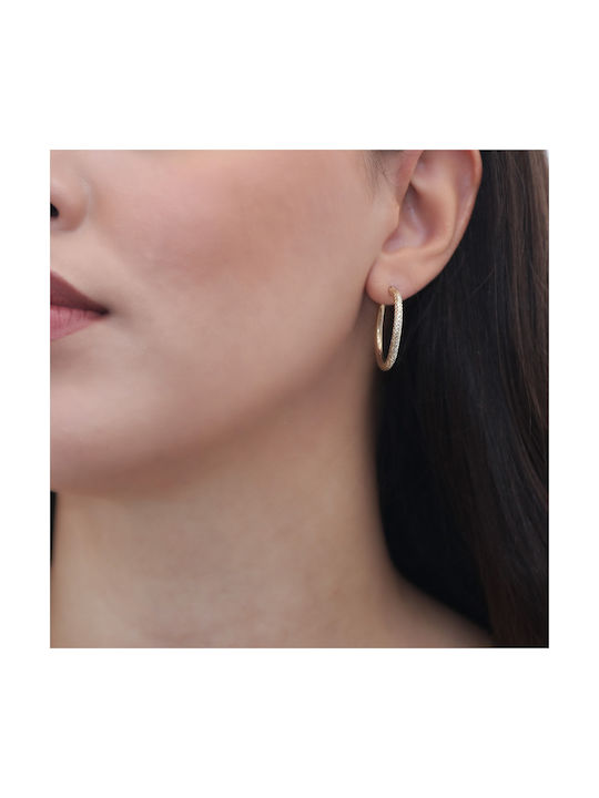 Earrings Hoops made of Gold 9K