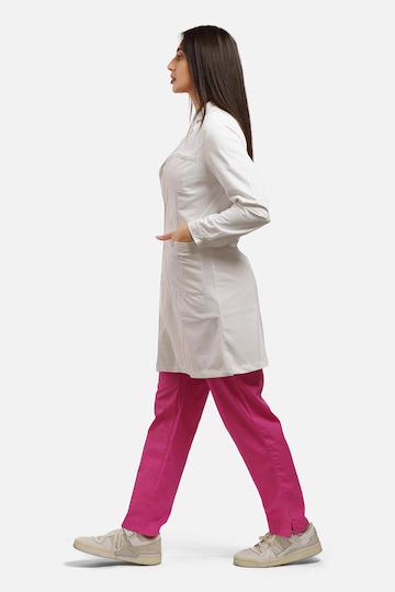 Dr. Scrub Γυναικεία Ιατρική Ρόμπα Λευκή