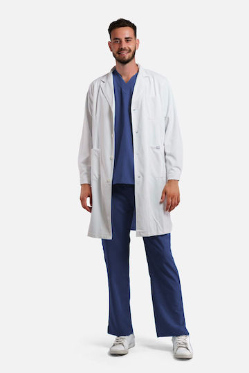 Dr. Scrub Ανδρική Ιατρική Ρόμπα Λευκή