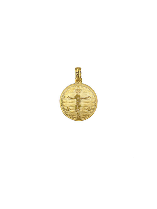 Pendant Kids Talisman Double Sided Constantine from Gold 9K P-67953