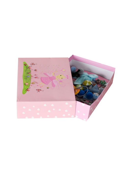 Energiers Set Kinderhaarklammern mit Haarspange / Gummiband / Bobby Pin in Rosa Farbe