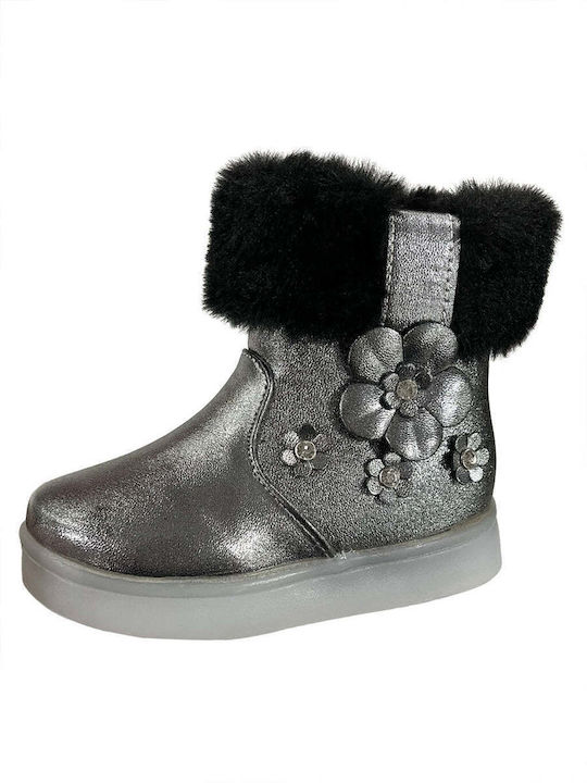 Ustyle Kids Boots with Zipper & Lights Black