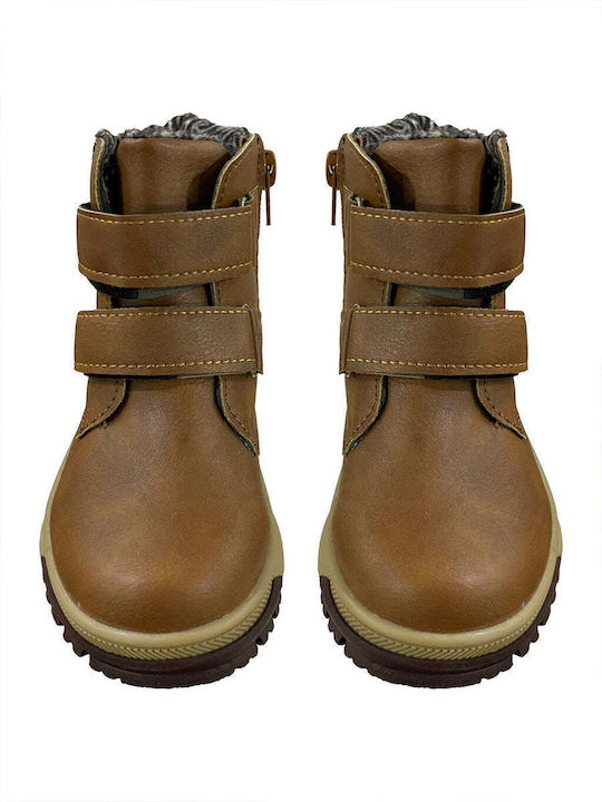 Kids Boots with Velcro Tabac Brown