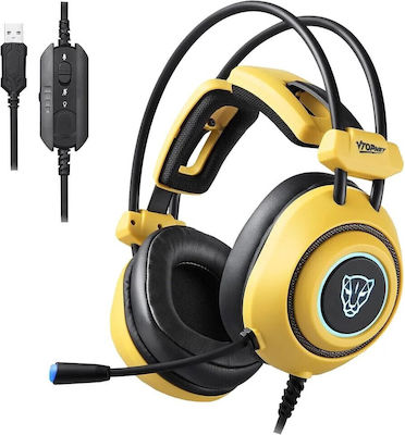 Motospeed H19 Over Ear Gaming Headset με σύνδεση USB Yellow