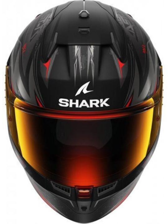 Shark D-skwal 3 Sizler Black / Red / Anthracite Motorradhelm Volles Gesicht ECE 22.06 1540gr