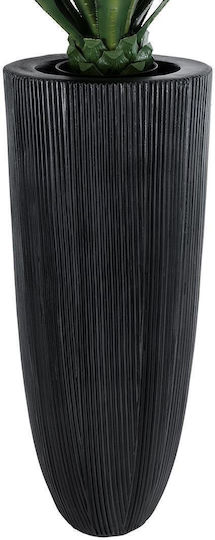 GloboStar Artificial Garden Castle Planter Polyester Black with Stand 43x43x112cm.