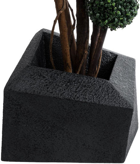 GloboStar Artificial Garden Camden Planter Polyester Black with Stand 49x49x44cm.