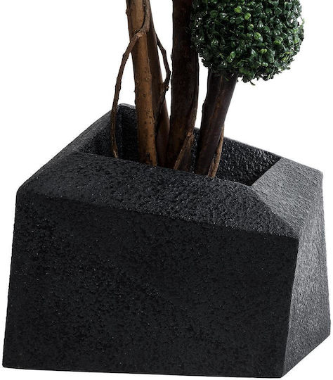 GloboStar Artificial Garden Camden Planter Polyester Black with Stand 49x49x44cm.