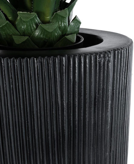 GloboStar Artificial Garden Castle Planter Polyester Black with Stand 43x43x112cm.