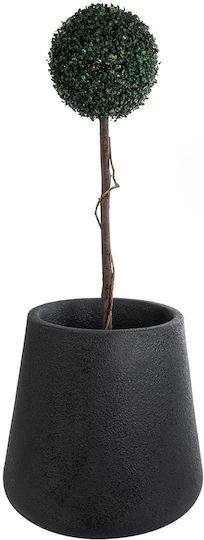 GloboStar Artificial Garden Soho Ghiveci Poliester Negru cu suport 65x65x60εκ.