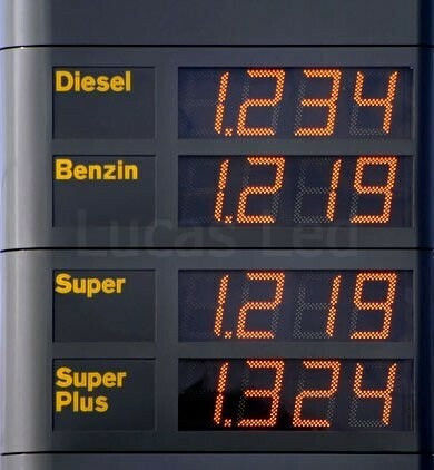 Επιγραφή LED για Πρατήρια Καυσίμων Μονής Όψης Κόκκινο