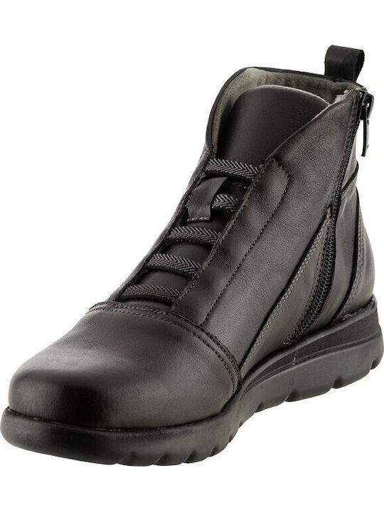 Ghete dama de piele cu blană negru