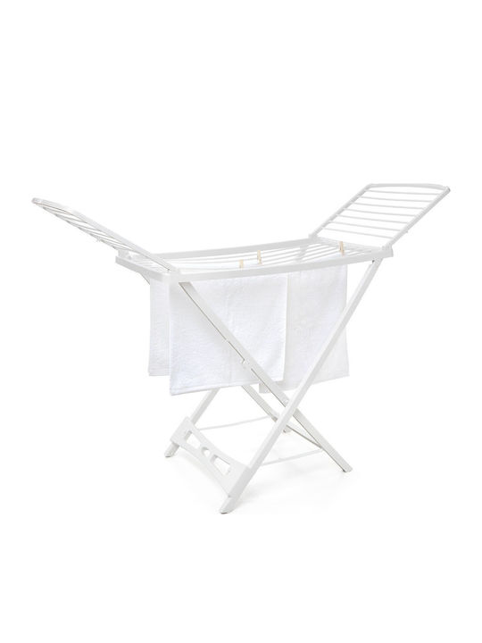 Rayen Plastic Folding Floor Clothes Drying Rack with Hanging Length 20m