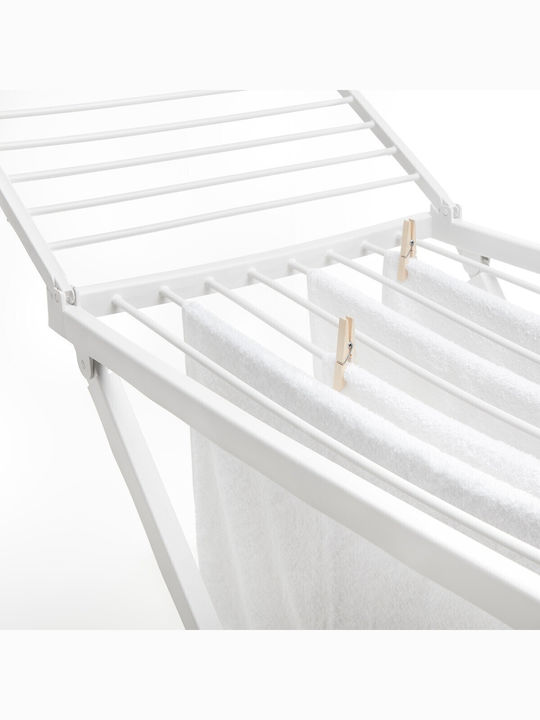 Rayen Plastic Folding Floor Clothes Drying Rack with Hanging Length 20m