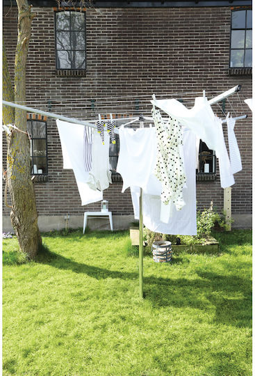 Brabantia Topspinner Folding Floor Clothes Drying Rack for Garden Metallic with Hanging Length 50m