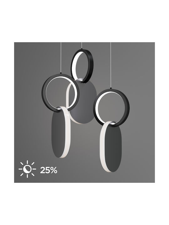 Alphab2b Symmetric 1g Ceiling Light Silver LED with Natural White Light 25x120x120cm