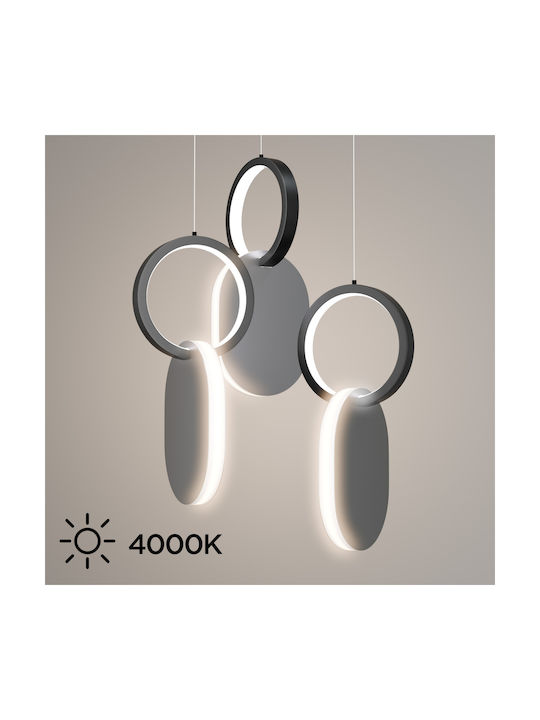 Alphab2b Symmetric 1g Ceiling Light Silver LED with Natural White Light 25x120x120cm