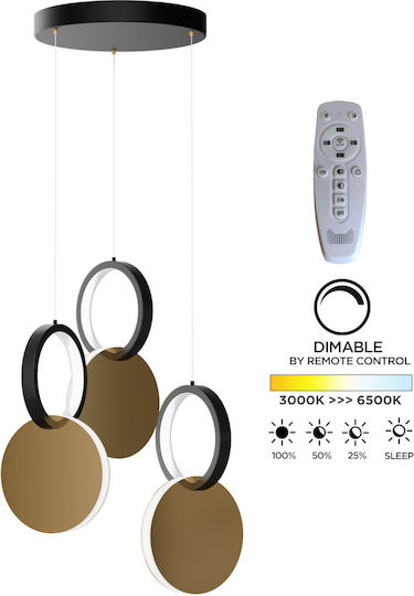 Alphab2b Symmetric 1e LED Κρεμαστό Φωτιστικό Μαύρο 25x120εκ.