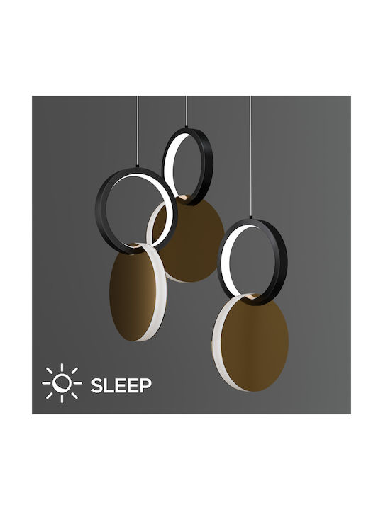 Alphab2b Symmetric 1e Black LED Pendant Ceiling Light With Natural White Light 25x120x120cm