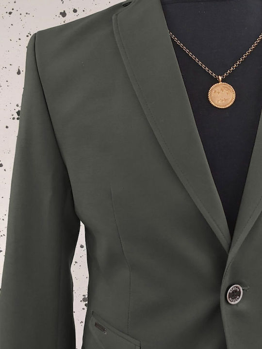 Men's Suit Jacket Khaki