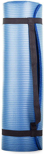 Verk Group Foldable Exercise Mat Pilates Blue with Carry Strap (180x60x1cm)