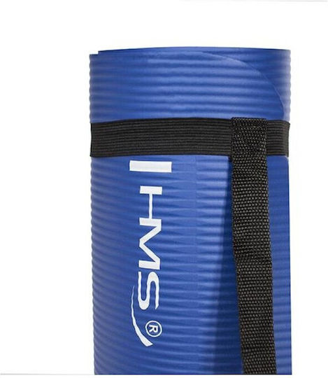 HMS YM03 Foldable Exercise Mat Pilates Blue with Carry Strap (183x61x0.1cm)