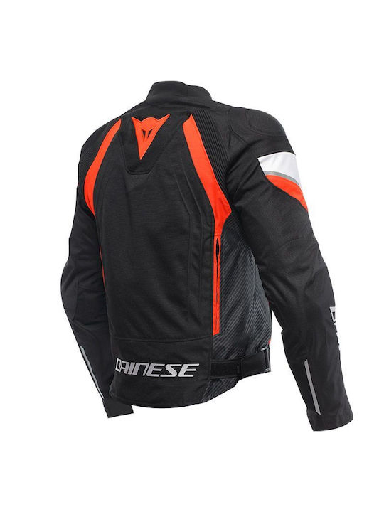 Dainese Avro 5 Tex Winter Herren Motorradjacke Black/Red-Fluo/White