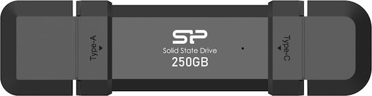 Silicon Power DS72 250GB USB 3.2 Stick cu conexiune USB-A & USB-C Negru