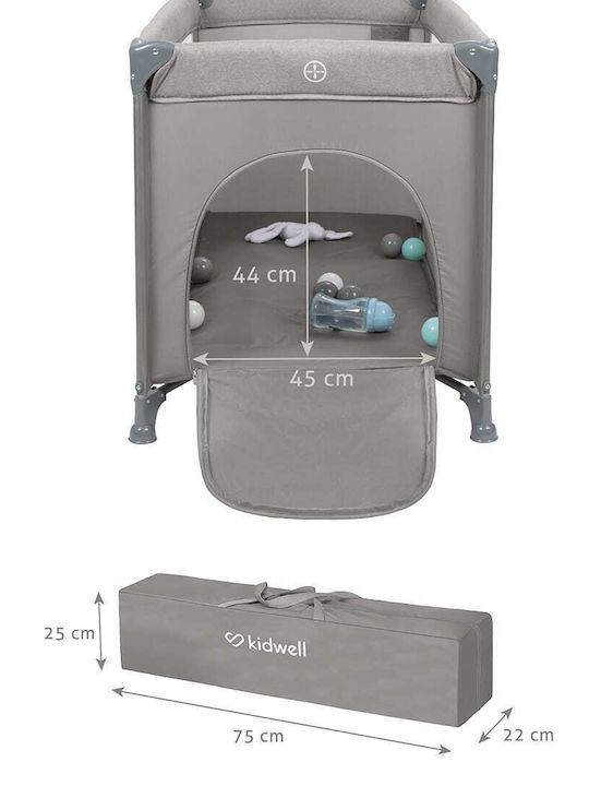 Kidwell Laufstall 2 Ebenen mit Matratze Gray 125x69cm