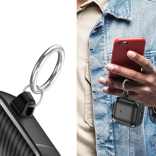 Sonique Case Silicone with Hook in Black color for Apple AirPods 1 / AirPods 2