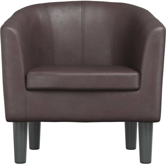 Barrel Armchair from Leatherette Coffee 70x56x68cm