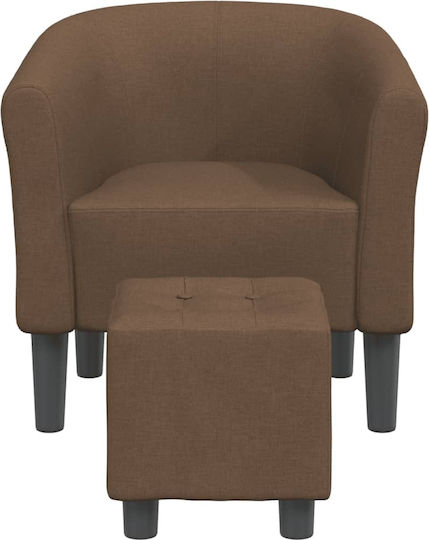 Barrel Sessel mit Fußhocker Coffee 70x56x68cm