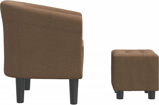 Barrel Sessel mit Fußhocker Coffee 70x56x68cm
