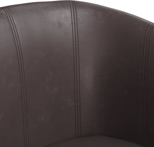 Barrel Armchair from Leatherette Coffee 70x56x68cm