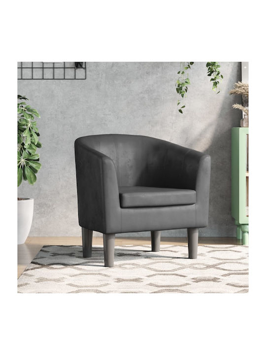 Μπάρελ Πολυθρόνα από Δερματίνη Γκρι 70x56x68cm