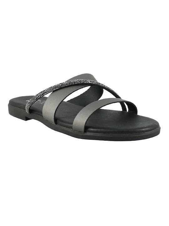 IQ Shoes 155.102-208 Women's Flat Sandals in Black Color