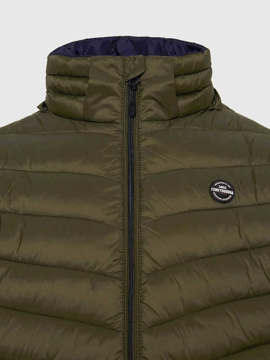 Winter Jacket Puffer Khaki / Blue