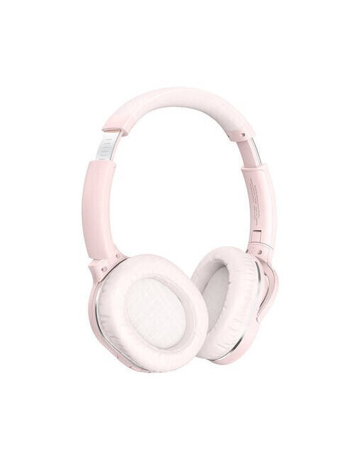 Baseus Encok D02 Pro Ασύρματα / Ενσύρματα On Ear Ακουστικά με 25 ώρες Λειτουργίας και Quick Charge Ροζ