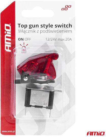 AMiO Διακόπτης On/Off Αυτοκινήτου 12V Universal Chevrolet Volt Κόκκινο