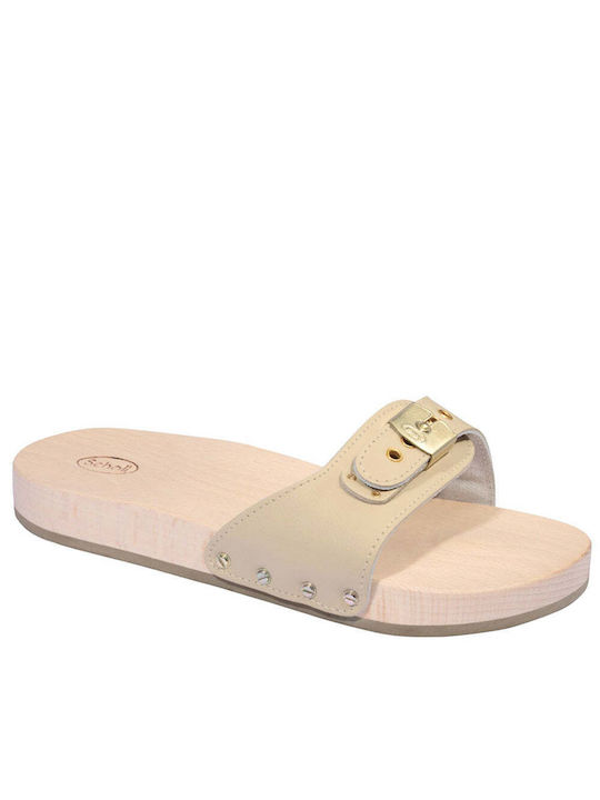 Scholl Anatomic Leather Women's Sandals Beige