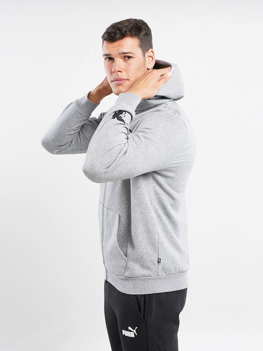 Puma Herren Sweatshirt Jacke mit Kapuze und Taschen Gray