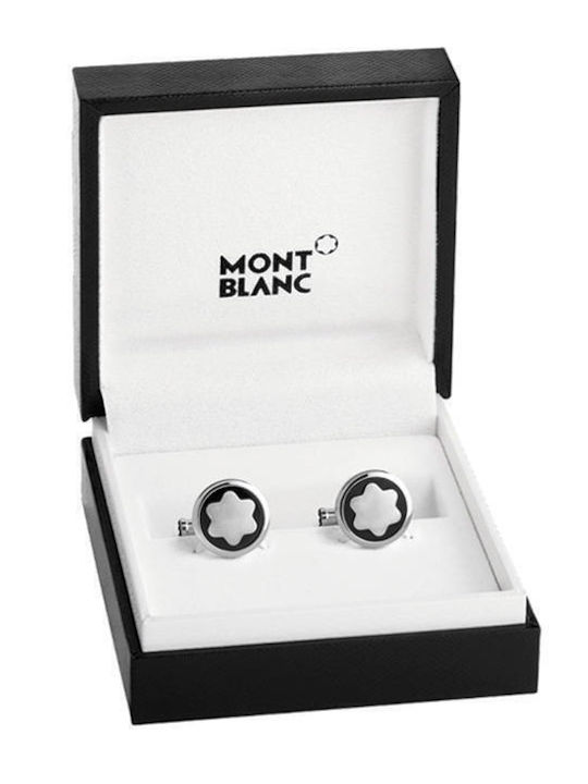 MontBlanc Star Μανικετόκουμπα από Ατσάλι σε Μαύρο Χρώμα