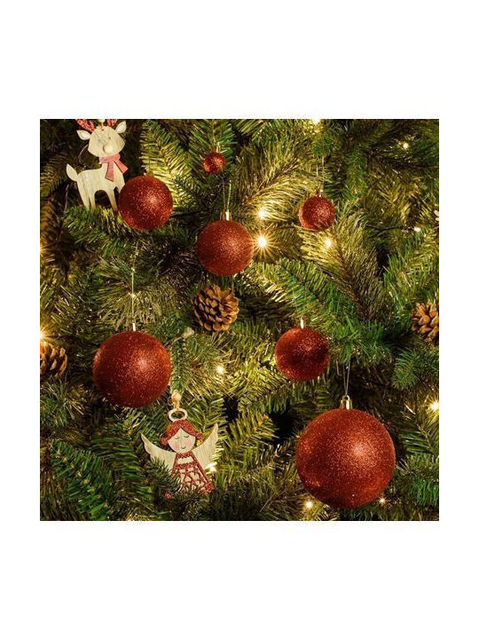 Fun World Weihnachtshänger Kugel Ornament Rot mit Goldstaub Set 12Stück